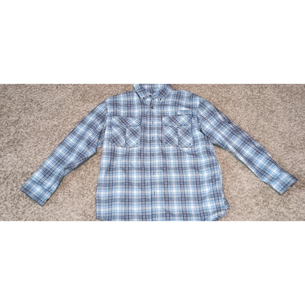 Men's Lincoln Outfitters Button Up Shirt Size Large Color Blue White Pockets...